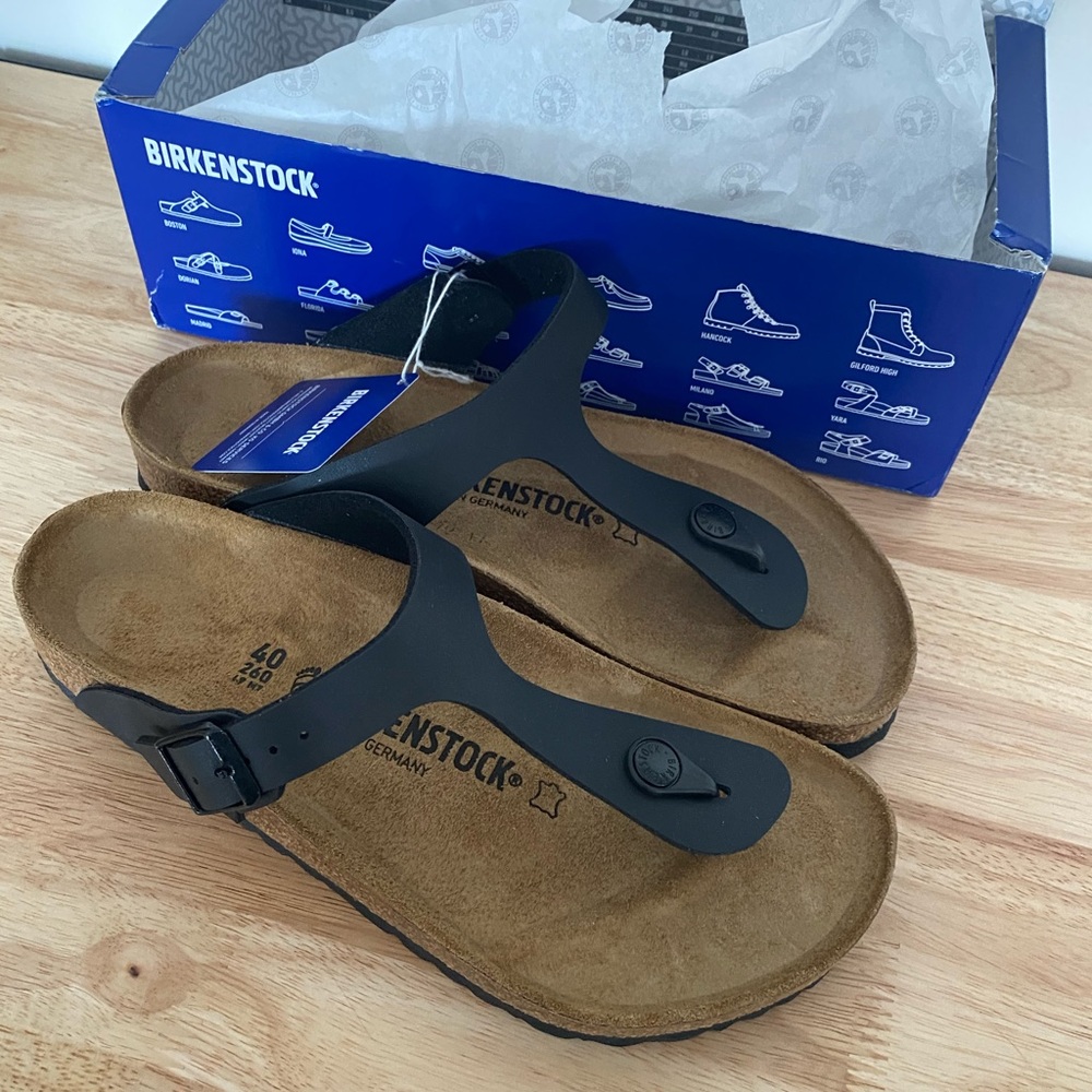 Birkenstock Gizeh Black Womens Size 40